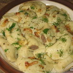 Рецепт Вареников с печенью и картошкой