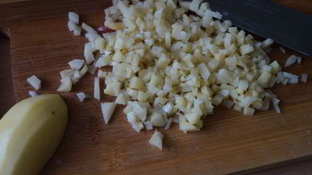 Рецепт вареников с рубленой картошкой и прослойкой