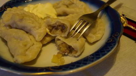 Рецепт вареников с рубленой картошкой и прослойкой