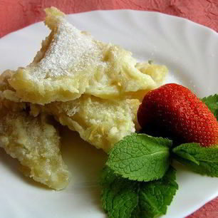 Рецепт Вареников с творогом, запеченные в сливках