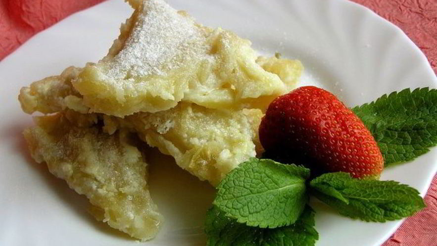 Рецепт вареников с творогом, запеченные в сливках