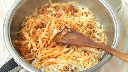 Рецепт вареников с жареной капустой