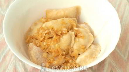 Рецепт вареников с жареной капустой