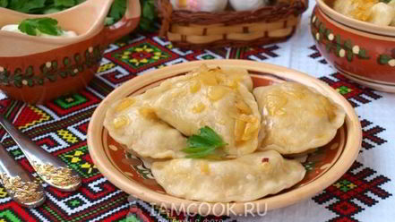 Рецепт вареников с жареной капустой