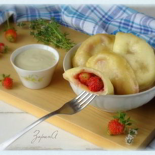 Рецепт Вареников творожных с ванильно-тимьяновым соусом