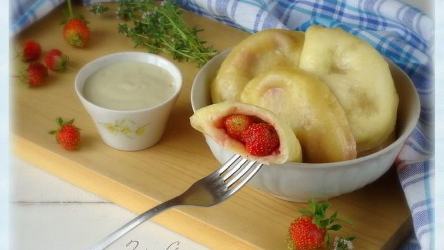 Рецепт вареников творожных с ванильно-тимьяновым соусом