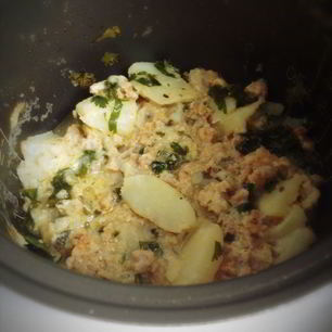 Рецепт Жаркого из картофеля с грибами и фаршем