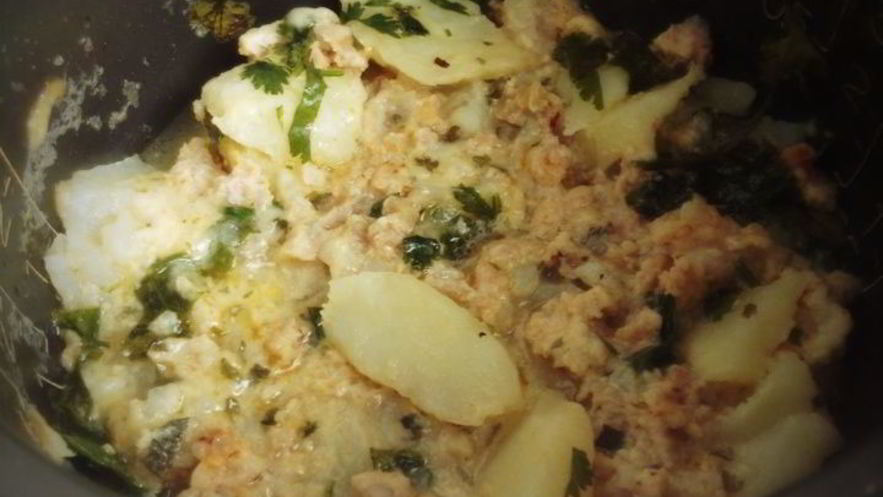 Рецепт жаркого из картофеля с грибами и фаршем