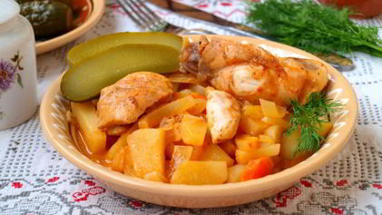 Рецепт Жаркого из кролика в казане