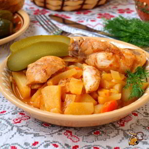 Рецепт Жаркого из кролика в казане