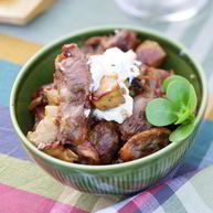 Рецепт Жаркого из сердечек с белыми грибами