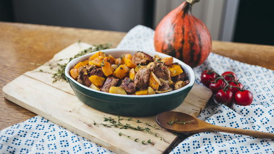 Рецепт жаркого из телятины с картофелем и тыквой