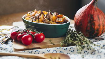 Рецепт жаркого из телятины с картофелем и тыквой