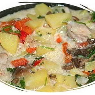 Рецепт Жаркого с грибами и сметаной в мультиварке