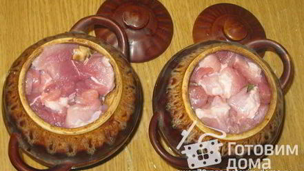 Рецепт жаркого с грибами в горшочках