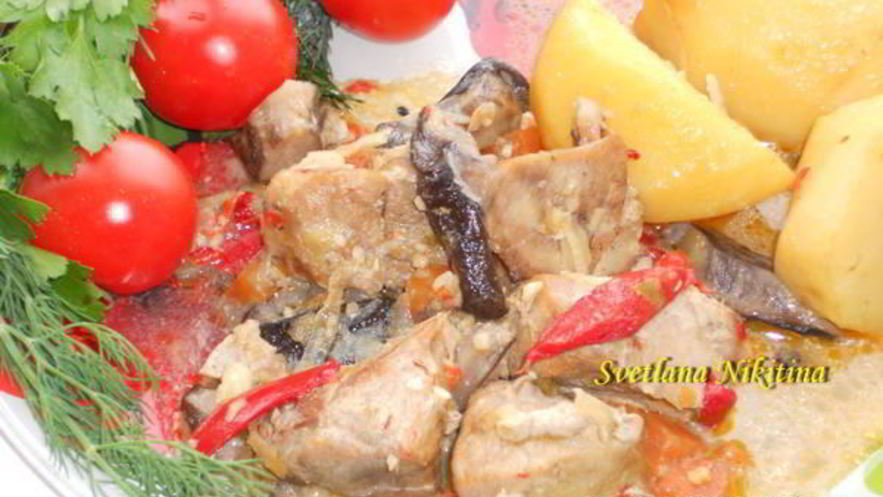 Рецепт жаркого с грибами в мультиварке