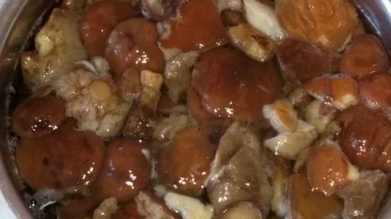 Рецепт жаркого с индюшкой и маслятами