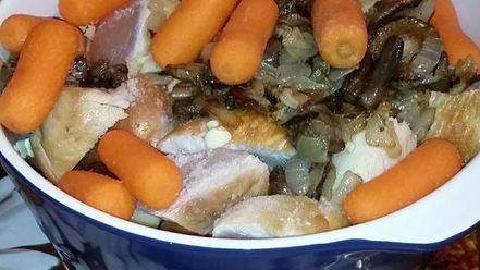 Рецепт жаркого с индюшкой и маслятами