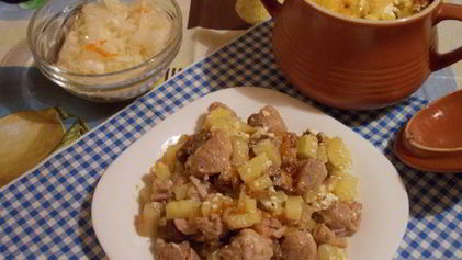 Рецепт Жаркого со свининой и опятами