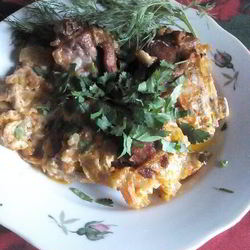 Рецепт Жаркого телятина в духовке с солеными огурцами