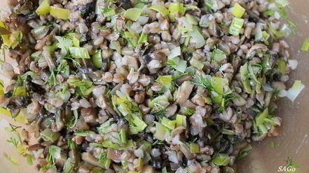 Рецепт куриных зраз с грибами и гречкой и овощное соте на гарнир