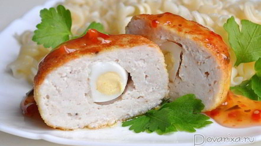 Рецепт куриных зраз с перепелиными яйцами