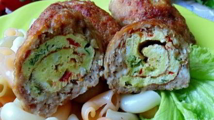 Рецепт мясных зраз с омлетом
