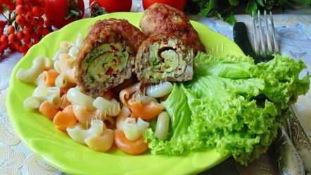 Рецепт мясных зраз с омлетом