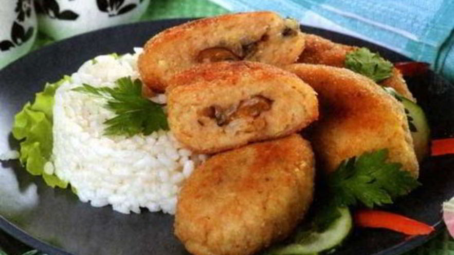 Рецепт рыбных зраз с грибной начинкой