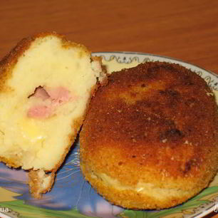 Рецепт Зраз картофельных с копченой курочкой