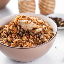 Рецепт Дробленой гречки с вешенками