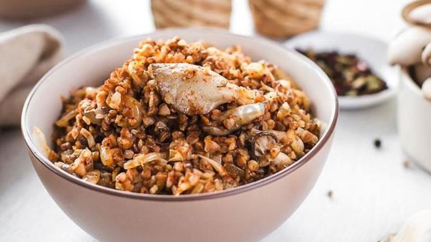 Рецепт дробленой гречки с вешенками