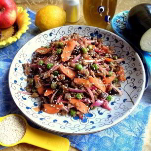 Рецепт Гречки с баклажаном и морковкой