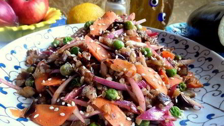 Рецепт гречки с баклажаном и морковкой