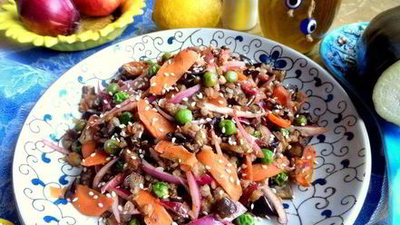 Рецепт гречки с баклажаном и морковкой