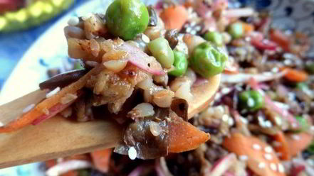 Рецепт гречки с баклажаном и морковкой