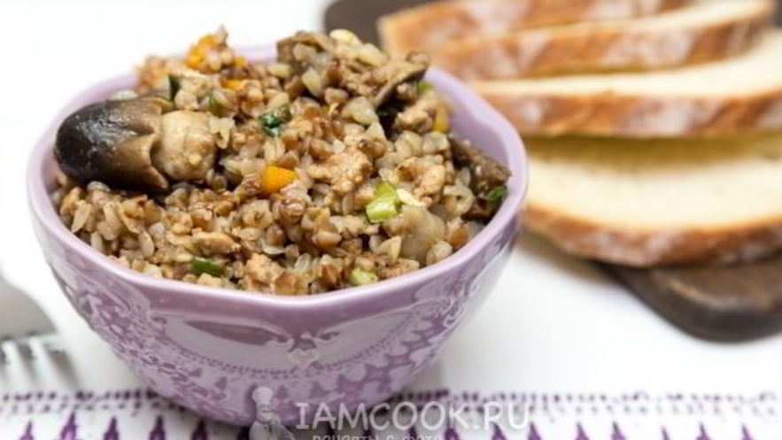Рецепт гречки с фаршем и грибами