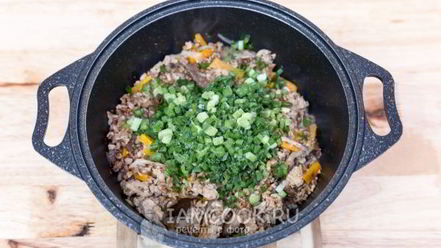 Рецепт гречки с фаршем и грибами