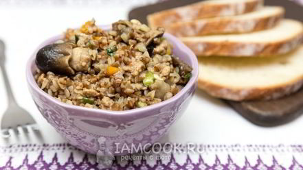 Рецепт гречки с фаршем и грибами