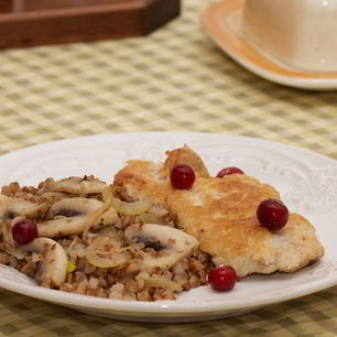 Рецепт Гречки с грибами и отбивной