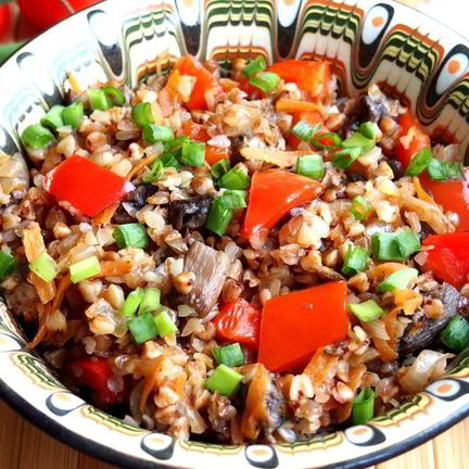 Рецепт Гречки с грибами и овощами в духовке