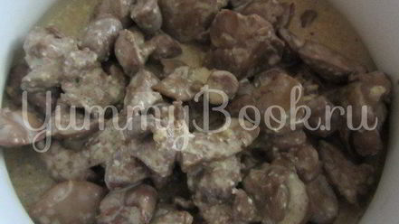 Рецепт гречки с грибами, куриной печенью и сердцами в мультиварке