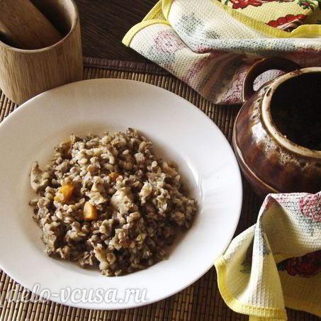Рецепт Гречки с курицей в горшочке