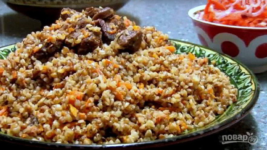 Рецепт гречки с мясом в казане