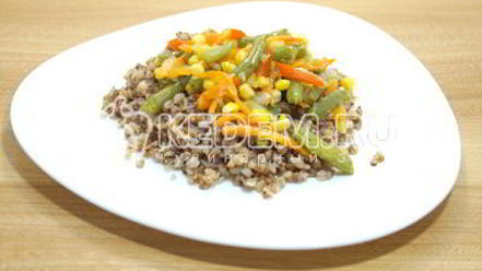 Рецепт гречки с овощами и фасолью