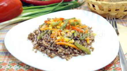 Рецепт гречки с овощами и фасолью