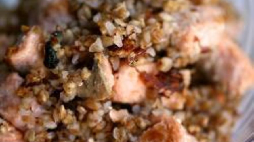 Рецепт гречки с семгой