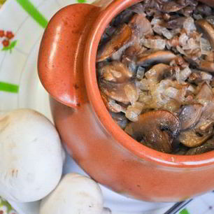 Рецепт Классической гречки с грибами в горшочке