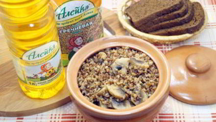 Рецепт постной гречки с грибами в горшочке