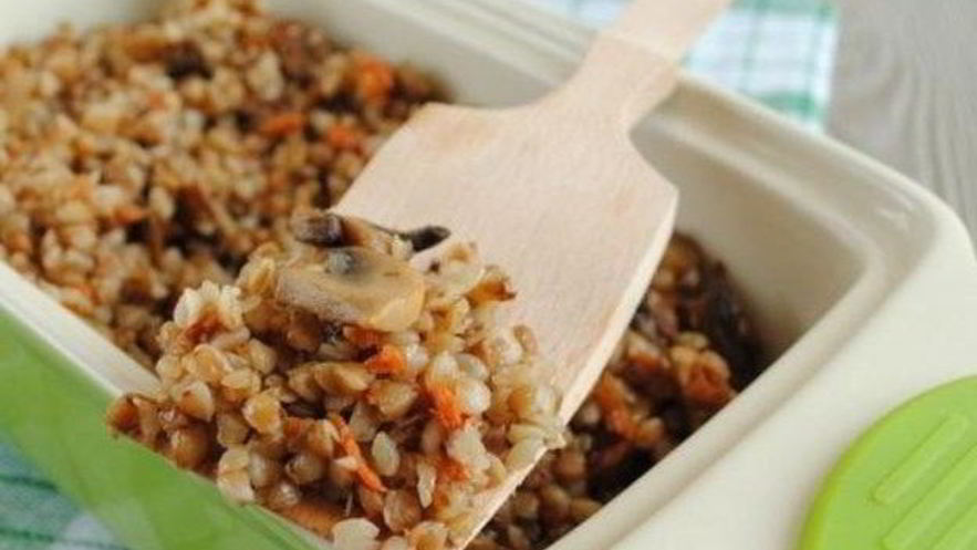 Рецепт томленой гречки с грибами